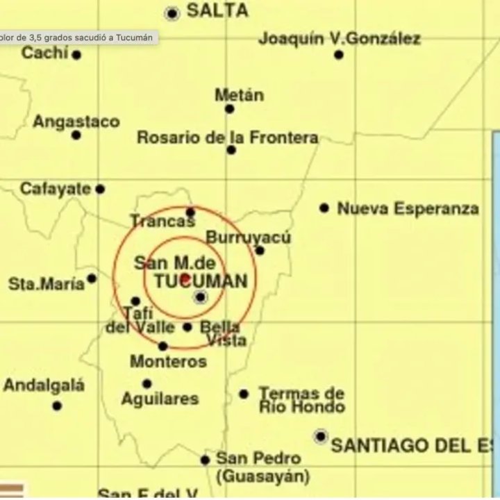 Un sismo de magnitud 5.0 sacudió Tucumán en la madrugada del domingo