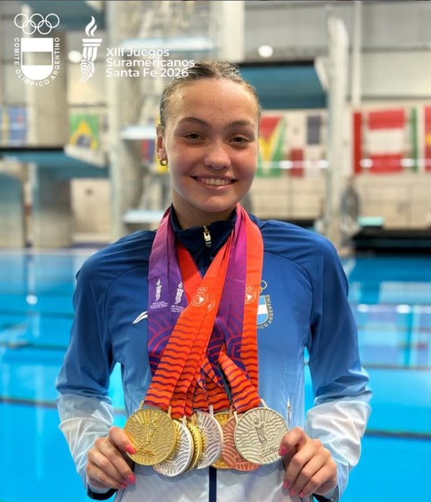 Cecilia Dieleke: la joven nadadora que brilla con siete medallas en los Suramericanos