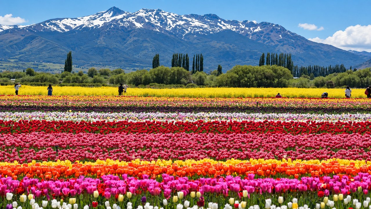 Campo de tulipanes en Trevelin, Chubut