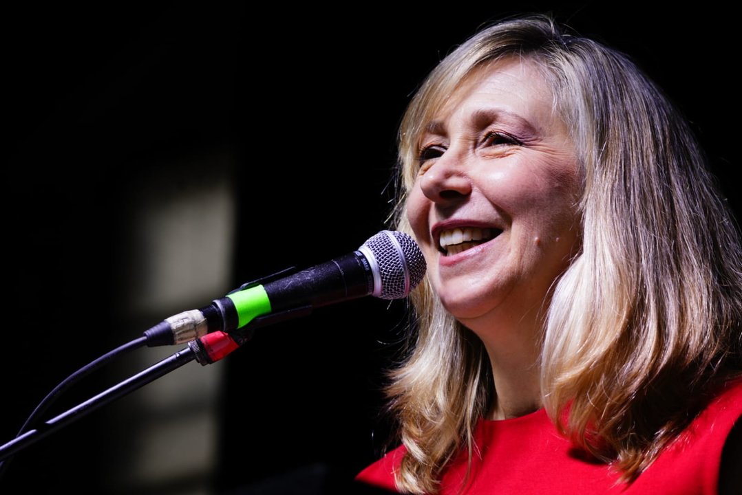 Myriam Bregman durante un acto en Rosario