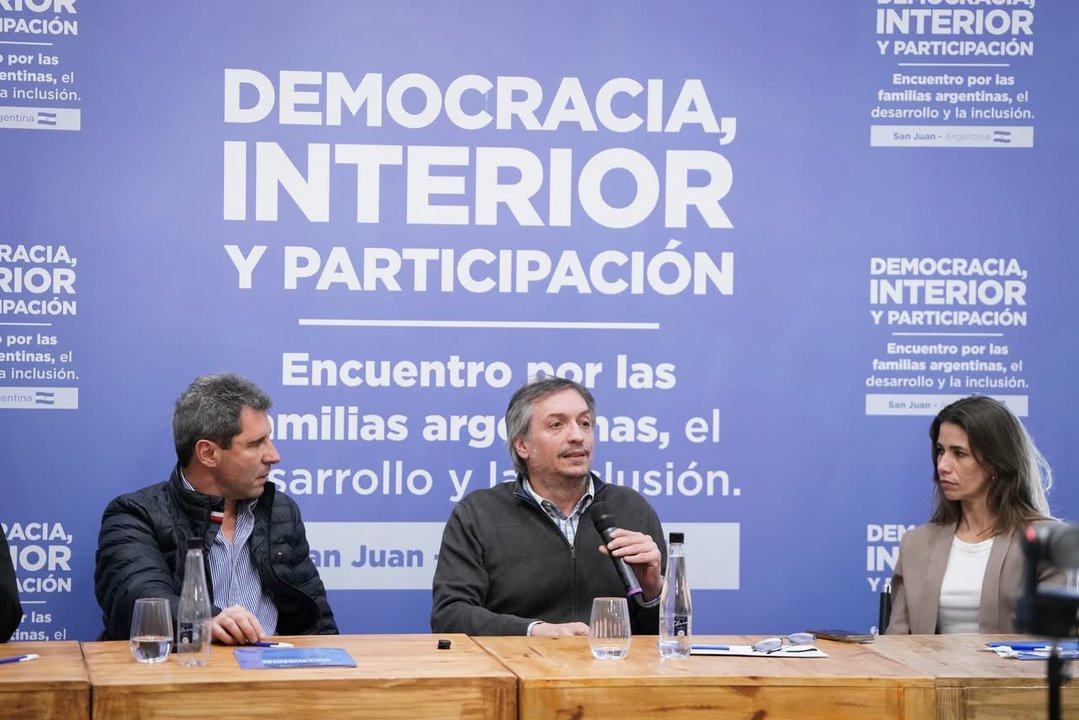 Máximo Kirchner durante el acto en San Juan