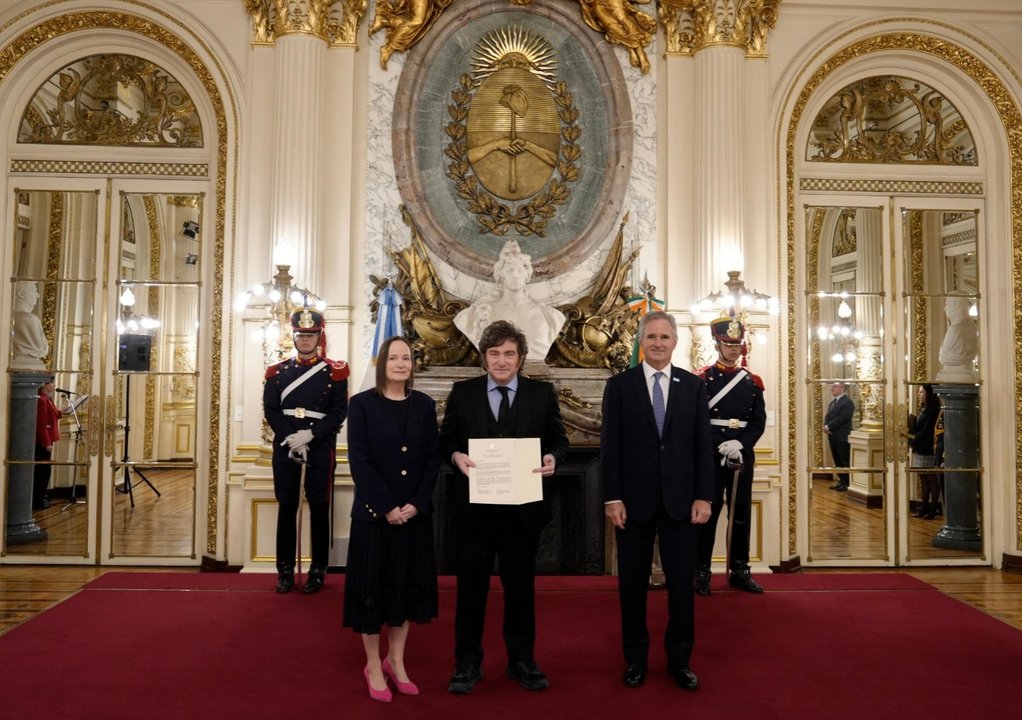 Milei recibió las cartas credenciales de los nuevos embajadores de Bélgica, Irlanda, Finlandia e Israel
