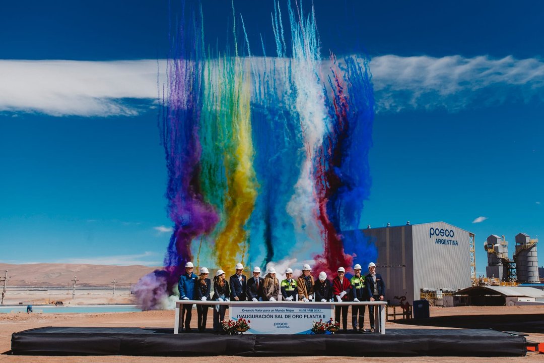 Autoridades en la inauguración de la Planta II de Sal de Oro, proyecto de litio de POSCO Argentina