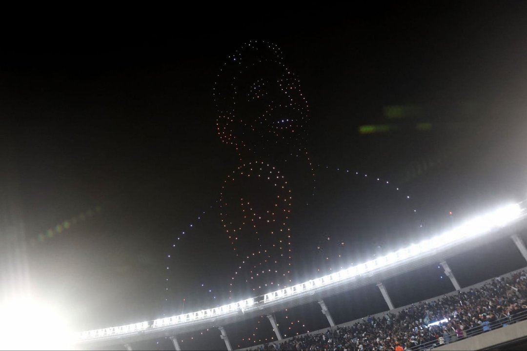 El insólito blooper del show de drones en la despedida de Messi