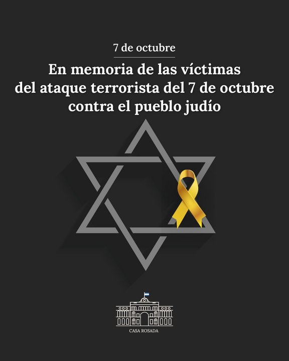 El mensaje del Gobierno a tres años del ataque terrorista perpetrado por Hamás a Israel