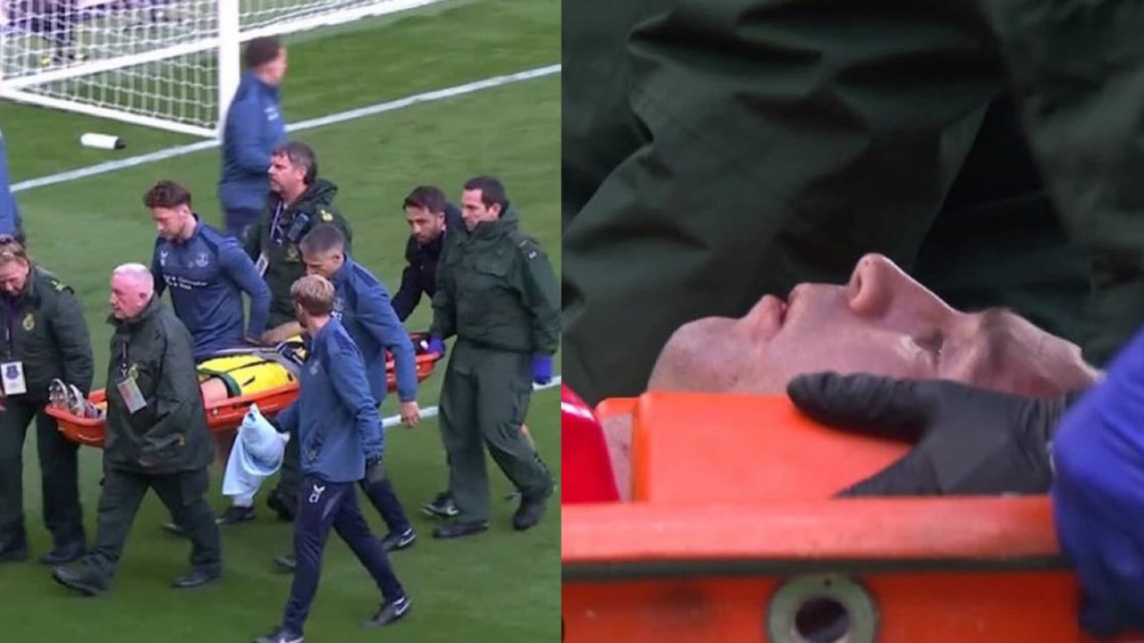 Emiliano Dibu Martínez es retirado en camilla tras un golpe en la Premier League