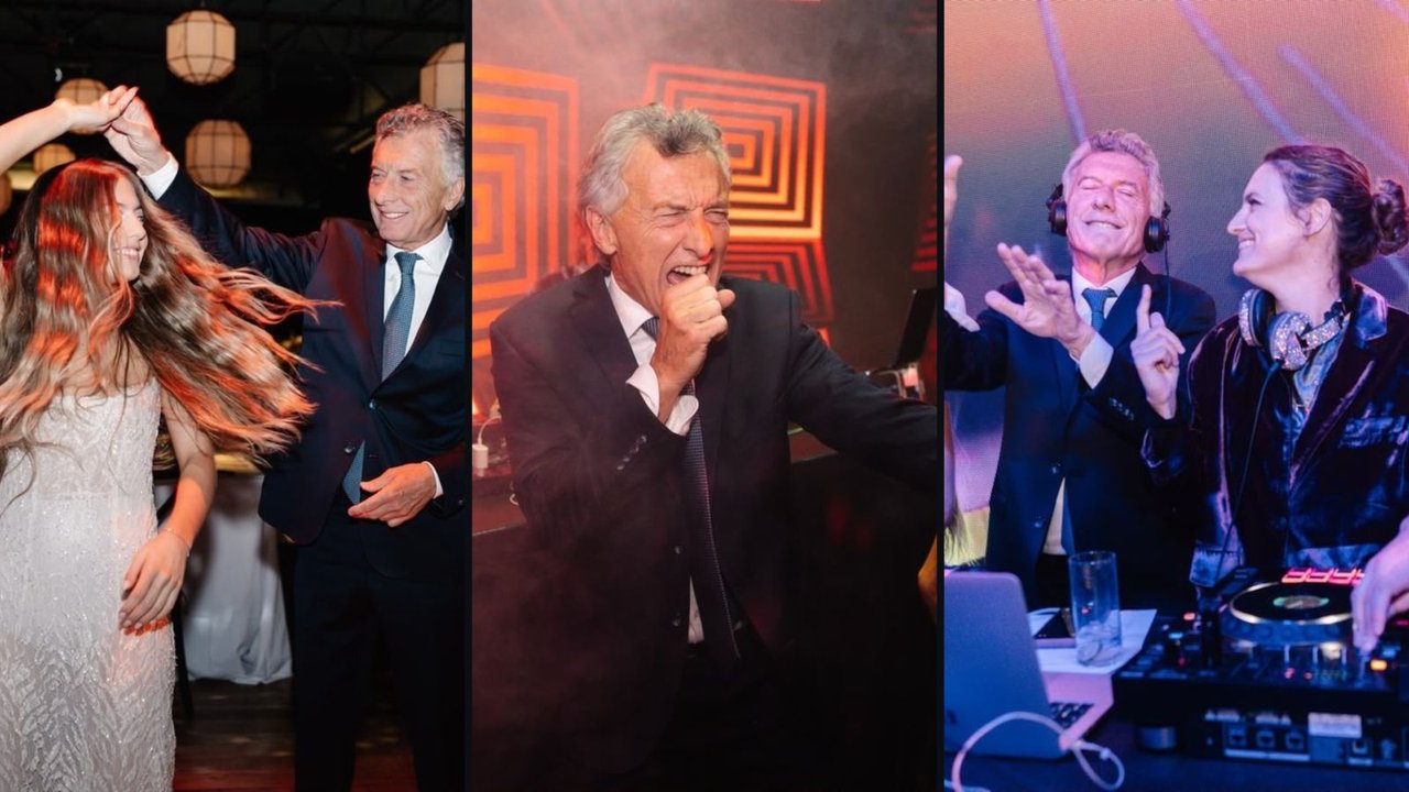 Mauricio Macri junto a su hija Antonia en la fiesta de 15